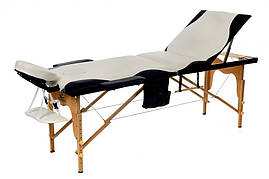Масажний  стіл  трисегментний  дерев#39;яний  двоколірний