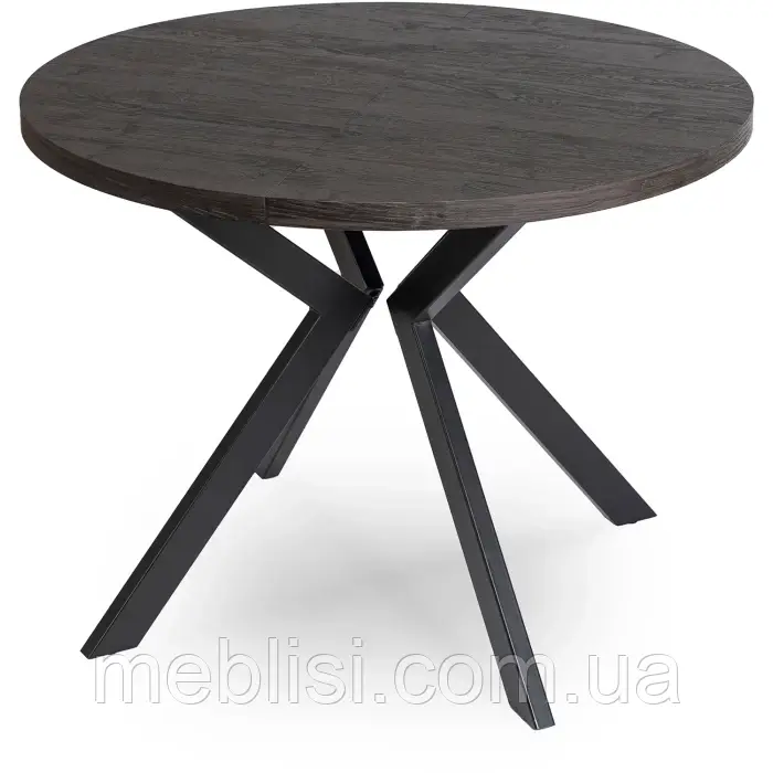 Круглий роскладний стіл DORIAN 80-160 cm чорний/чорні ніжки (MEBEL ELIT) ME.DORIAN/CZ/CZ/S