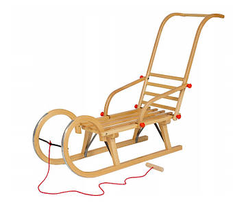 Санки  дерев#39;яні  AD323  110  см  +  спинка  +  шнурок