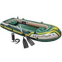 Чотиримісний  надувний  човен  Intex  68351  Seahawk  4  Set,  351  х  145  см,  (весла,  ручний  насос).  3-х