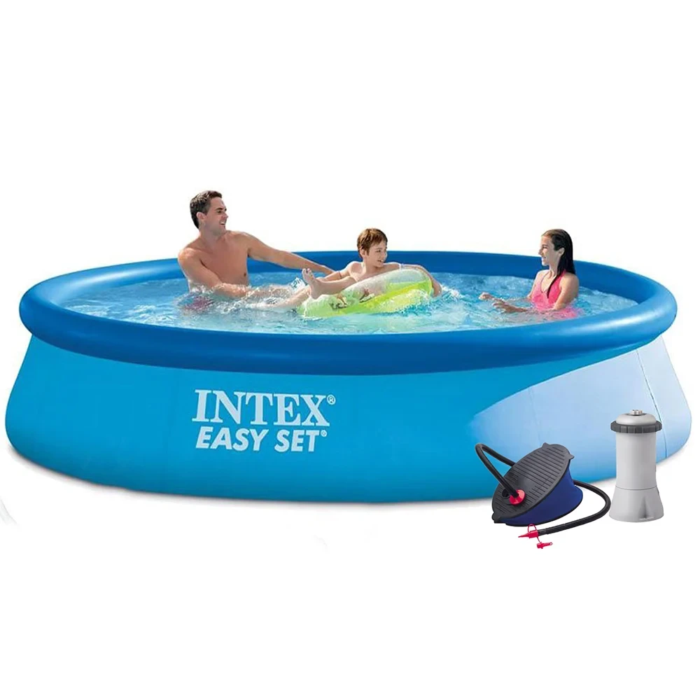 Надувний басейн Intex 28143 - 4, 396 х 84 см (3 785 л/год, підстилка, тент, насос), фото 1