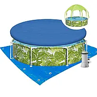 Каркасний  басейн  Bestway  56432-3,  244  x  51  см  (навіс,  душ,  насос  2006  л/год,  тент,  підстилка)