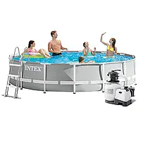Каркасний  басейн  Intex  26724  -  6,  457  х  107  см  (6  000  л/год,  сходи,  тент,  підстилка)