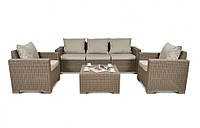 Комплект пластикових садових меблів Keter California 3 seater set капучино