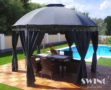 Круглий павільйон Swingamp;Harmonie 3.5 м Сірий з освітленням LED