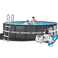 Каркасний  басейн  Intex  26326  -  11,  488  x  122  см  (5  г/год,  6  000  л/год,  сходи,  тент,  підстилка