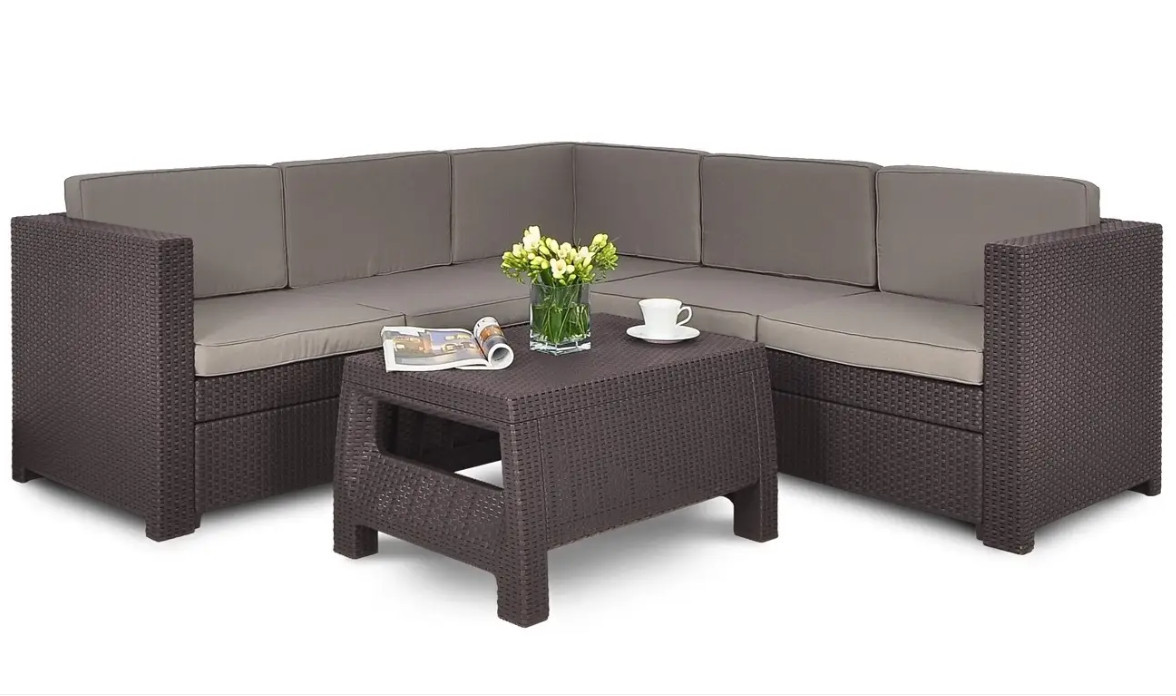 Набір  пластикових  садових  меблів  (вуглецевий  диван  +столик)  Keter  PROVENCE  SET  WITH  COFFEE  TABLE, фото 1