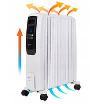 Масляний обігрівач Yoer Inferno білий 2500 W 10 ребер + пульт, фото 2