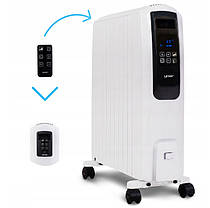 Масляний обігрівач Yoer Inferno білий 2500 W 10 ребер + пульт, фото 4