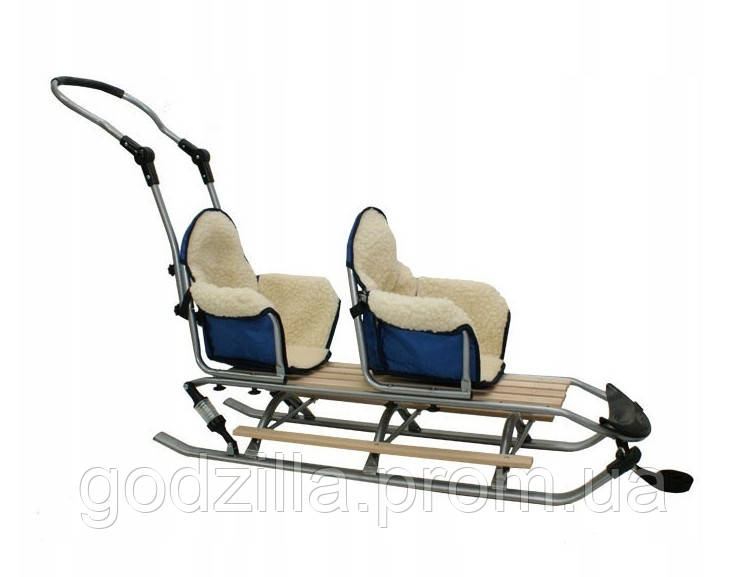 Санки подвійні DUO SPORT з амортизатором, фото 1