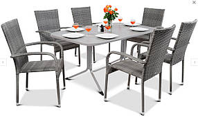 Набір  садових  меблів  FIESTA  AVENUE  Стіл  +  6  стільців  із  техноротанга