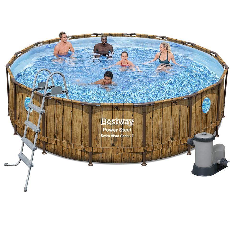 Каркасний  басейн  Bestway  56725  new,  488  х  122  см  (5678  л/год,  дозатор,  сходи,  тент)