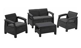 Комплект  пластикових  меблів  Corfu  II  Set  графіт  223204