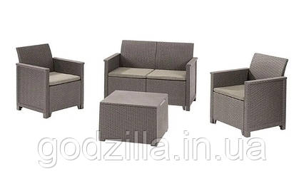 Комплект  пластикових  садових  меблів  Keter  Elodie  2  Seater  Sofa  Set  246155  капучино  (254091)