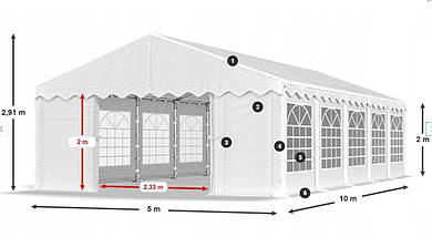 Шатро  Палатка  Садове  з  вікнами  PE  5  x  10m  240  г/м, фото 3