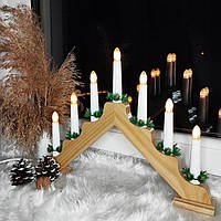 Дерев#39;яний  світильник  "Свічі"  7  LED