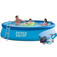 Надувний  басейн  Intex  28143  -  7,  396  х  84  см  (3  785  л/год,  підстилка,  тент,  насос,  сходи,  наб