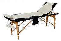 Масажний  стіл  трисегментний  дерев#39;яний  двоколірний