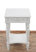 Класичний столик підставка різьблень 43 x 43 см Білий