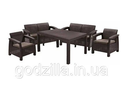 Комплект  пластикових  садових  меблів  зі  штучного  ротанга  Keter  Corfu  Fiesta  Set  223230  коричневий