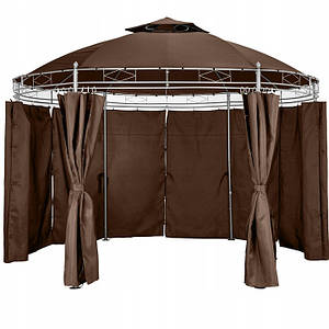 Круглий садовий павільйон Luxus 3,5 м Коричневий
