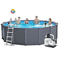 Каркасний  збірний  басейн  Intex  26384,  457  х  122  см  (478  х  124  см)  (4  500  л/год,  сходи,  тент,
