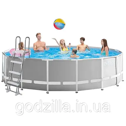 Каркасний  басейн  Intex  26726  -  1,  457  x  122  см  (тент,  підстилка,  сходи)