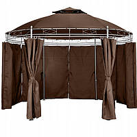 Круглий садовий павільйон Luxus 3,5 м Коричневий