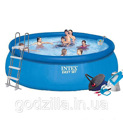 Надувний  басейн  Intex  26168  -  7,  457  х  122  см  (3  785  л/год,  підстилка,  тент,  насос,  сходи,  на