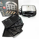 Мультимейкер 6в1 RAF R.541 Гриль притискний сендвічниця вафельниця ліщина бутербродниця, фото 2