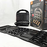 Мультимейкер 6в1 RAF R.541 Гриль притискний сендвічниця вафельниця ліщина бутербродниця, фото 4