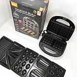 Мультимейкер 6в1 RAF R.541 Гриль притискний сендвічниця вафельниця ліщина бутербродниця, фото 7