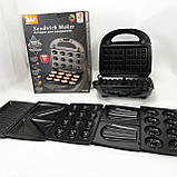 Мультимейкер 6в1 RAF R.541 Гриль притискний сендвічниця вафельниця ліщина бутербродниця, фото 8