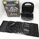 Мультимейкер 6в1 RAF R.541 Гриль притискний сендвічниця вафельниця ліщина бутербродниця, фото 9