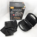 Мультимейкер 6в1 RAF R.541 Гриль притискний сендвічниця вафельниця ліщина бутербродниця, фото 10