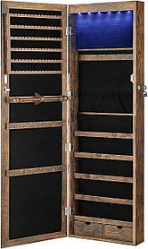 Дзеркало  шафи  підвісна  для  біжутерії  з  LED-підсвіткою  Коричневий