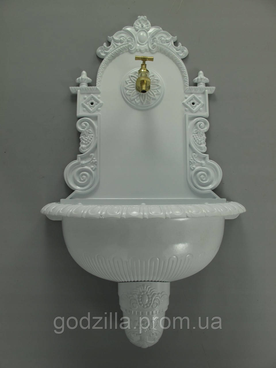 Мойка  садовая  уличная  алюминиевая  Белая  с  краном, фото 1