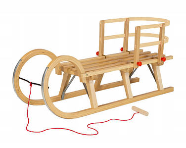 Санки  дерев#39;яні  AD323  110  см  +  спинка  +  шнурок