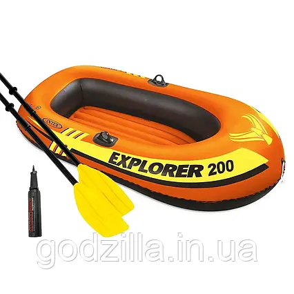 Напівторамісний  надувний  човен  Intex  58331  (58330-1)  Explorer  200  Set,  185  х  94  см,  (весла,  міні