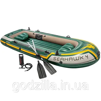 Чотиримісний  надувний  човен  Intex  68351  Seahawk  4  Set,  351  х  145  см,  (весла,  ручний  насос).  3-х