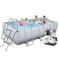 Каркасний  басейн  Bestway  56442-6,  404  х  201  х  100  см  (6  000  л/год,  сходи,  тент,  підстилка)