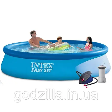 Надувний  басейн  Intex  28142  -  3,  396  х  84  см  (2  006  л/год,  підстилка,  тент,  насос)