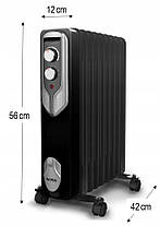 Масляний обігрівач Floria ZLN3659 2000 W 9 ребер, фото 4