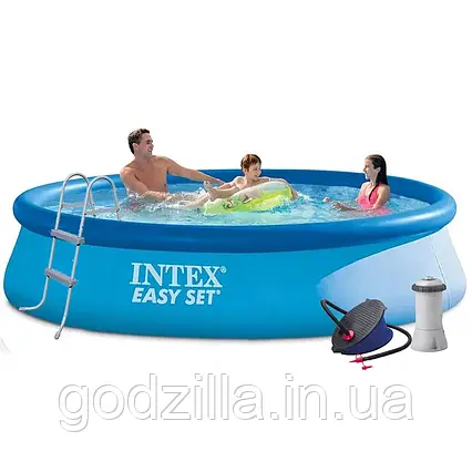 Надувний  басейн  Intex  28143  -  5,  396  х  84  см  (3  785  л/год,  підстилка,  тент,  насос,  сходи)