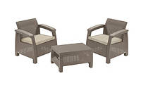 Набір пластикових меблів Keter Corfu II Weekend Set капучіно