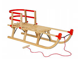 Санки  дерев#39;яні  AD324/3м  D110  см  +  спинка  +  шнурок