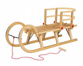 Санки  дерев#39;яні  AD323  110  см  +  спинка  +  шнурок