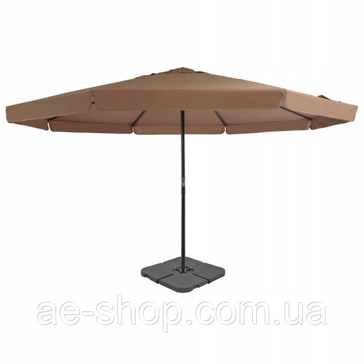 Велика  парасолька  Greatstore  500  x  385  см  +  Обважнювач  Сіро-бежевий