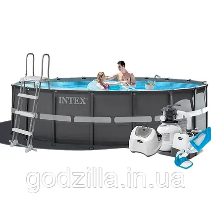Каркасний  басейн  Intex  26326  -  11,  488  x  122  см  (5  г/год,  6  000  л/год,  сходи,  тент,  підстилка