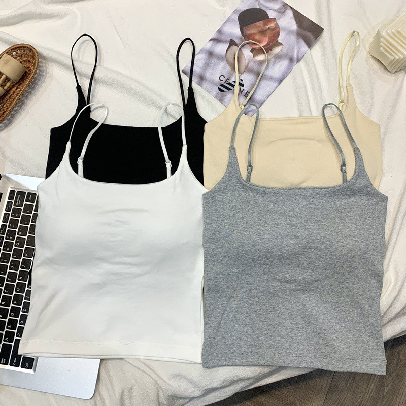 Майка бавовняна на тонких регульованих бретелях, фото 1